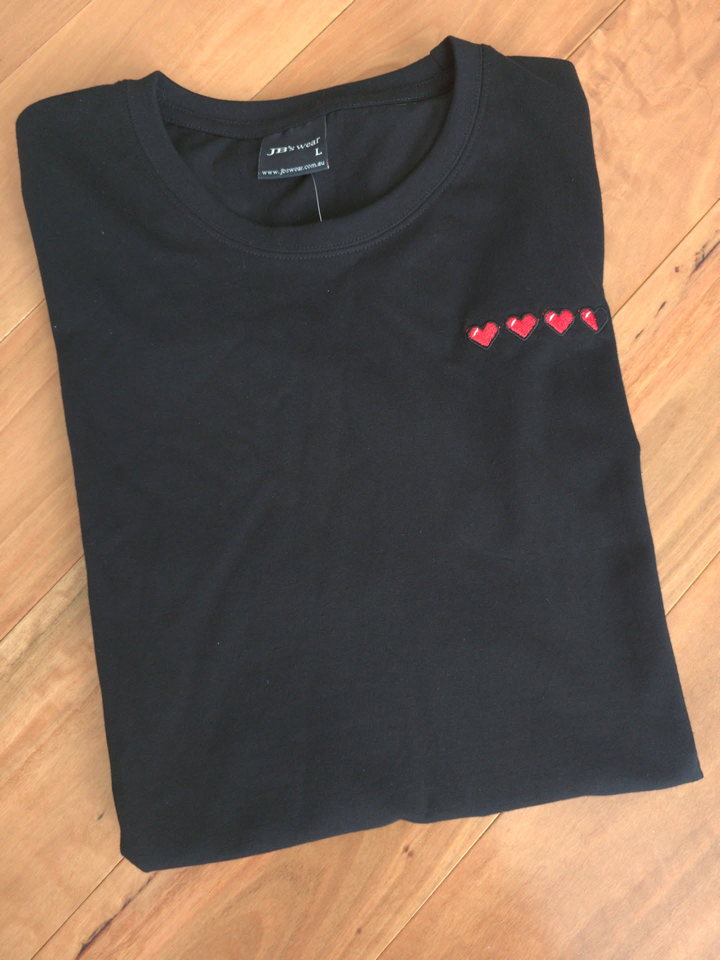 3 and a half heart embroidered t-shirt