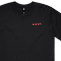 AS Colour 5026 heavyweight 280 GSM cotton t-shirt in black featuring a minimalist embroidered retro gaming health bar design
