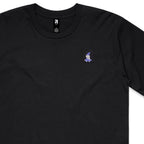 AS Color Classic tee in black featuring an original minimalist embroidered wizard character